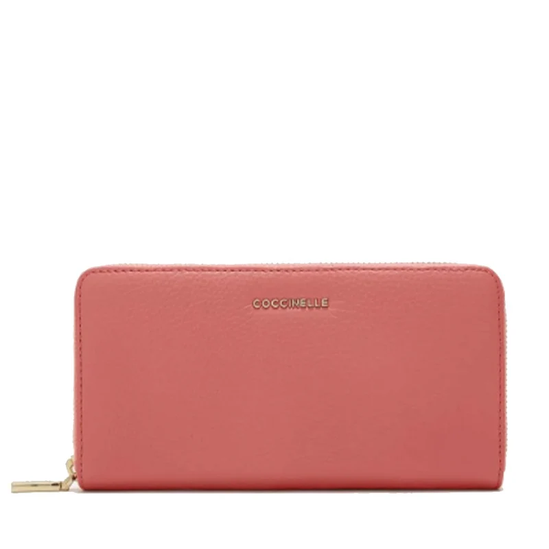 Portafoglio Donna COCCINELLE in Pelle Martellata Colore Pot Linea Metallic Soft