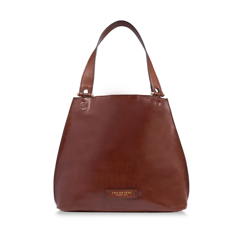 Hobo Bag Donna THE BRIDGE in Pelle Marrone linea Febe