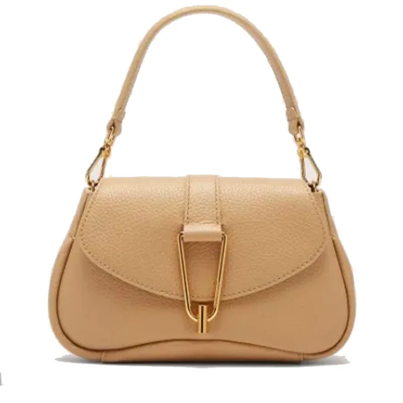 Borsa Donna a Mano con Tracolla COCCINELLE in Pelle linea Himma colore Fresh Beige Misura Piccola