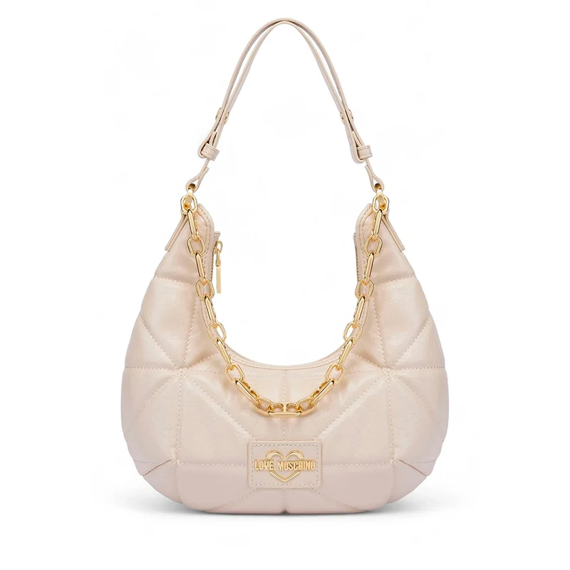 Hobo Bag LOVE MOSCHINO linea Geometric Quilted Trapuntato Avorio
