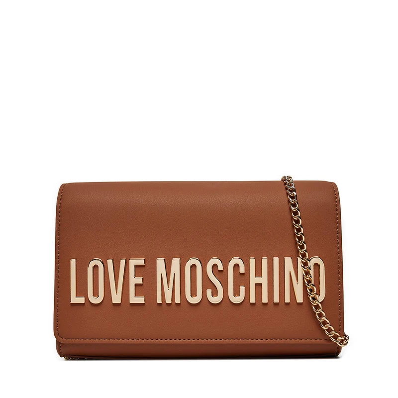 Clutch Donna con Tracolla LOVE MOSCHINO linea Smart Daily Maxi Lettering color Noce
