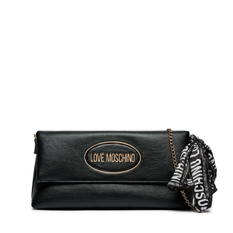 Borsa Donna a Spalla LOVE MOSCHINO Nera con Foulard Logato