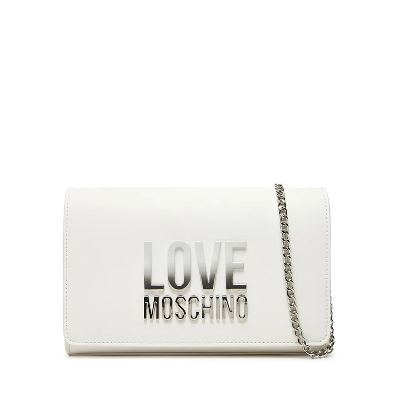Clutch con Tracolla LOVE MOSCHINO Bianca con Logo Lettering Sfumato