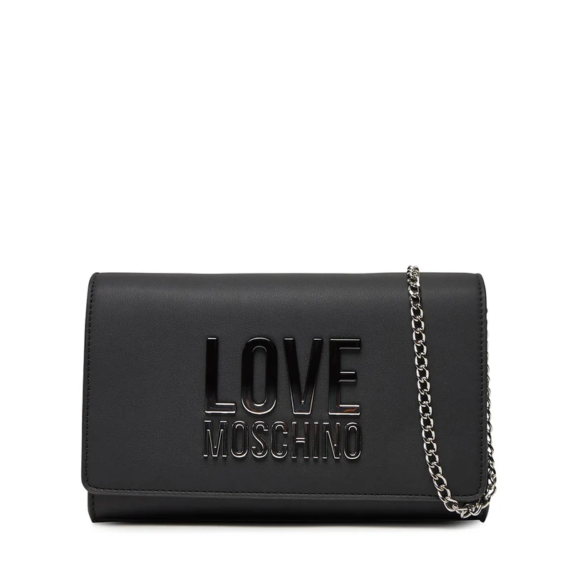 Clutch con Tracolla LOVE MOSCHINO Nera con Logo Lettering Sfumato