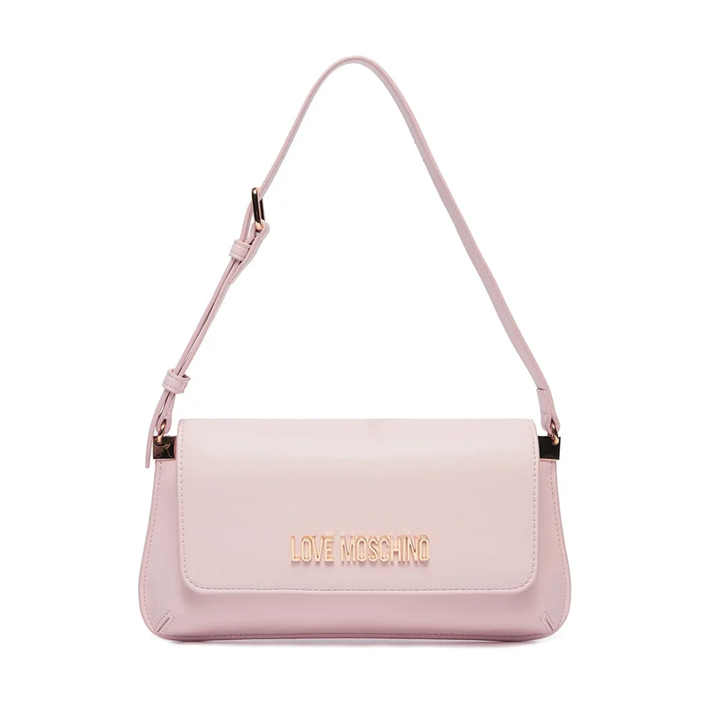 Borsa Piatta a Spalla LOVE MOSCHINO linea Lettering Logo Rosa Cipria