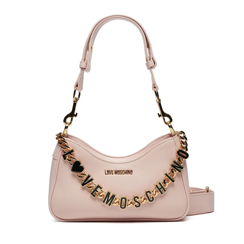 Hobo Bag LOVE MOSCHINO linea Dangling in Pelle Rosa Cipria