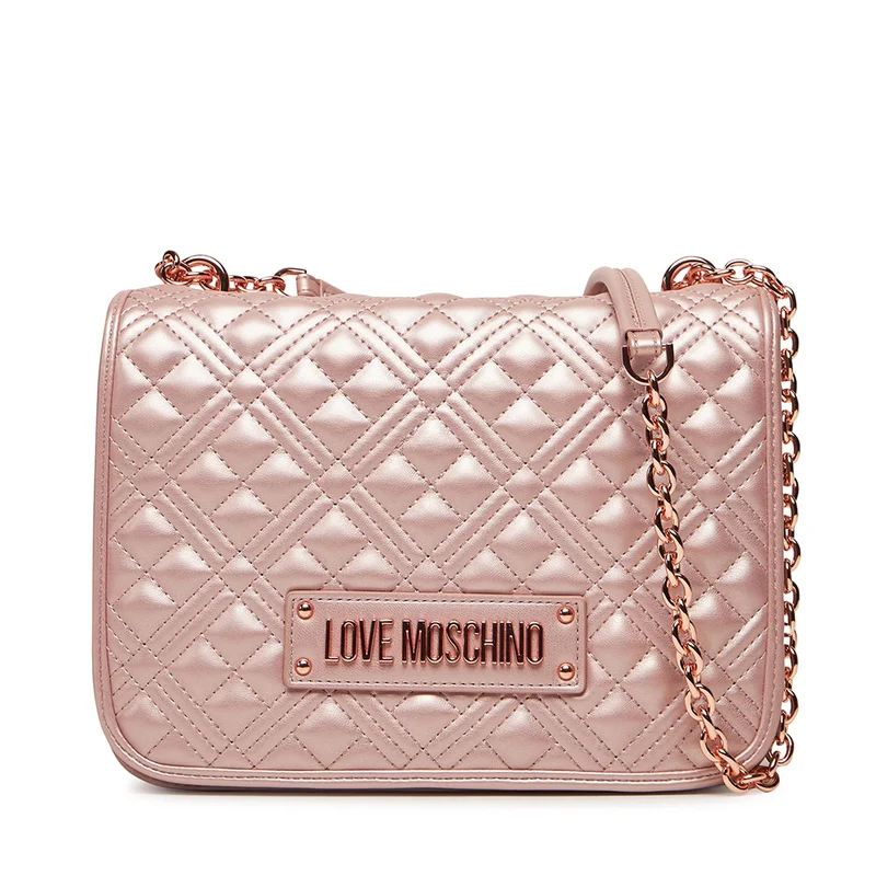 Borsa Donna a Spalla e Tracolla LOVE MOSCHINO linea Quilted Metallic Cipria