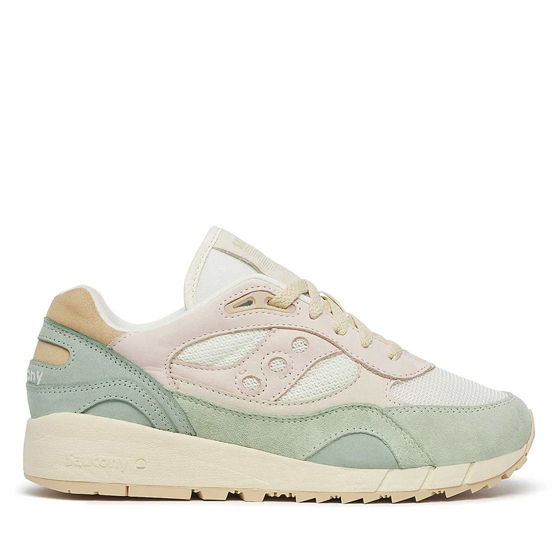 Sneakers Donna SAUCONY Shadow 6000 in Pelle e Tessuto Colore Off White - Blue