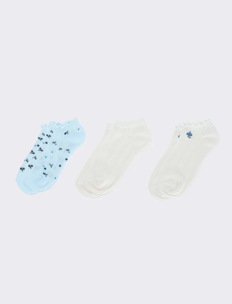 Tripack calzini sneakers assortiti - Denim