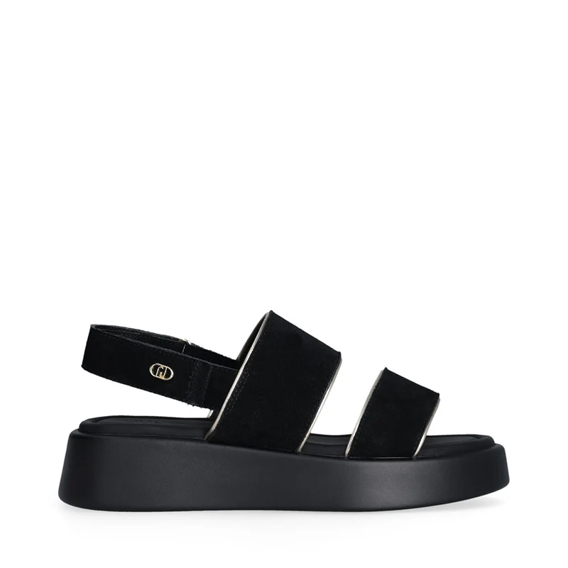 Sandali Platform LIU JO Amber 01 in Suede Nero