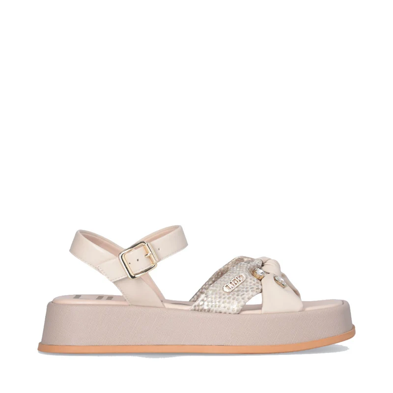 Sandali Platform LIU JO You 751 stampa Pitone Beige con Pietre Gioiello