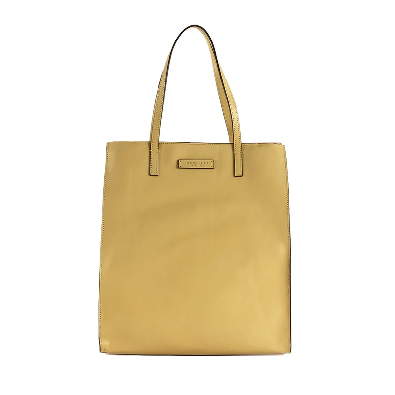 Borsa Donna Shopper Verticale THE BRIDGE linea Mirra in Pelle Giallo Banana