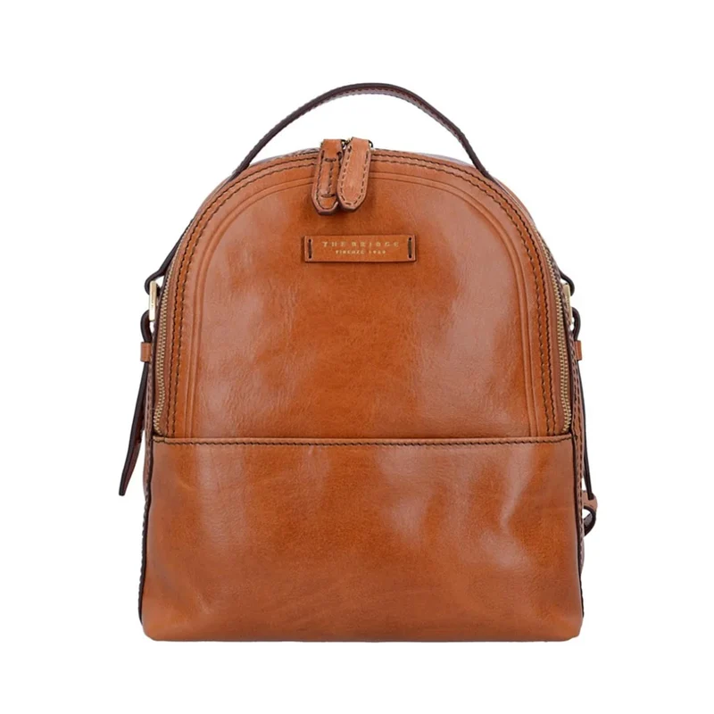 Zaino Donna Piccolo THE BRIDGE linea Pearl District in Pelle color Cognac