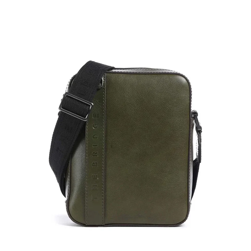 Borsello Small THE BRIDGE linea Giacomo in Pelle Verde Timo