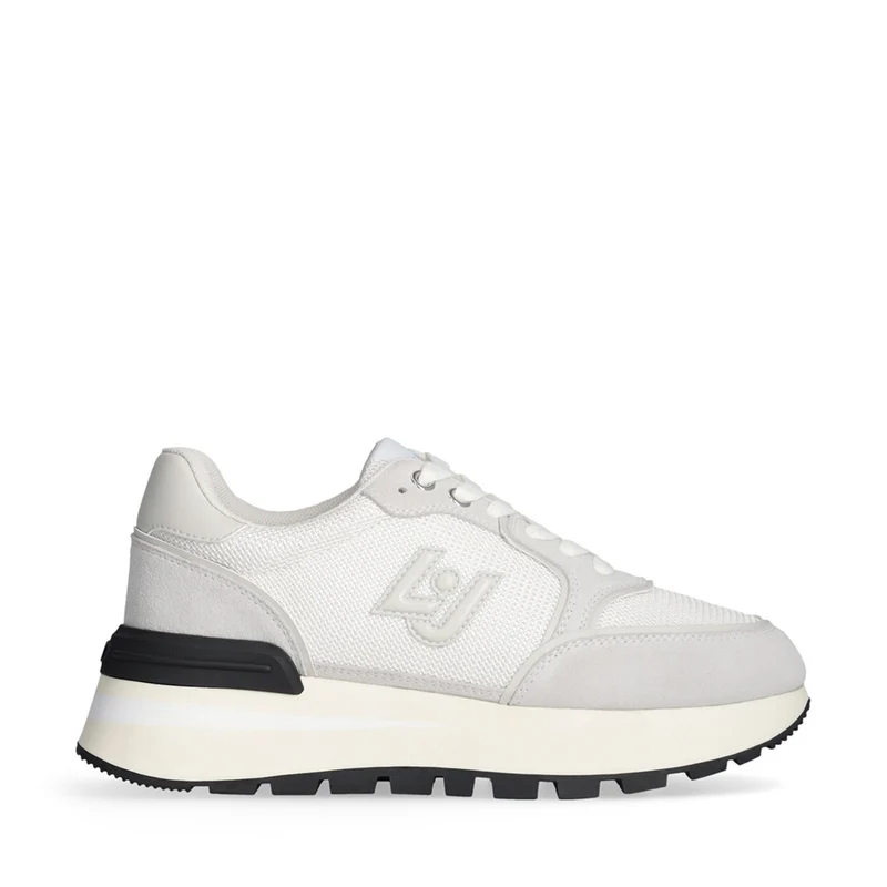 Sneakers Platform LIU JO Amazing 25 in Suede e Brighty Mesh Off White