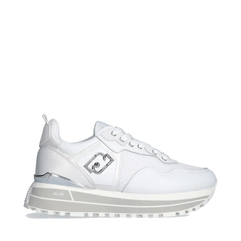 Sneakers Platform Donna LIU JO Maxi Wonder 01 in Pelle e Mesh White