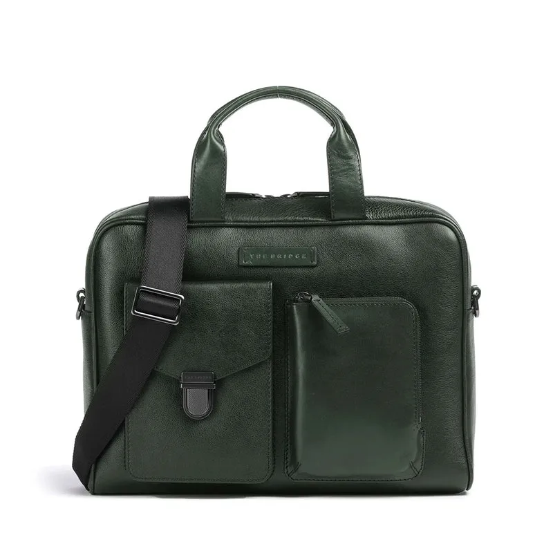 Cartella Due Manici THE BRIDGE linea Filippo in Pelle Verde Scuro