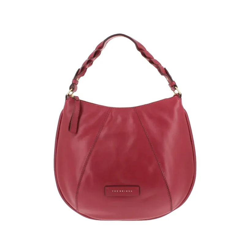 Borsa Donna Hobo Media con Tracolla THE BRIDGE linea Brigida in Pelle Rosso Berry