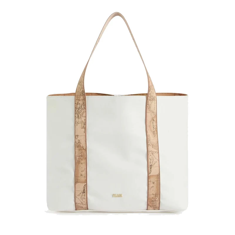 Shopping Bag Reversibile 1A Classe Alviero Martini linea Reverse Soft Bianco e Geo Classic LC98