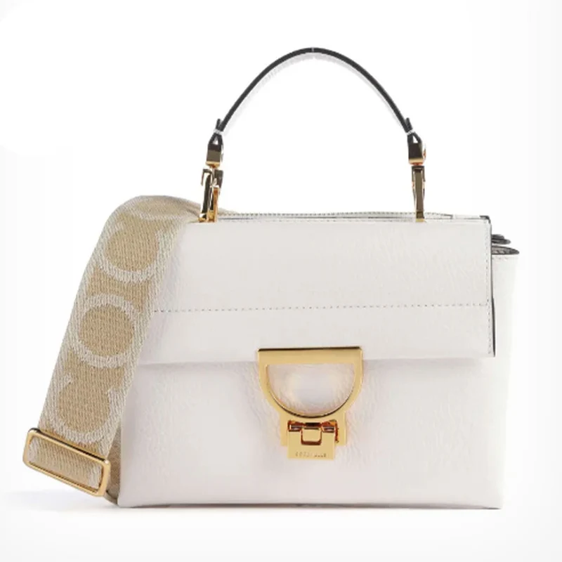 Borsa Donna a Mano COCCINELLE in Pelle Linea Arlettis Signature Small colore Brillant White