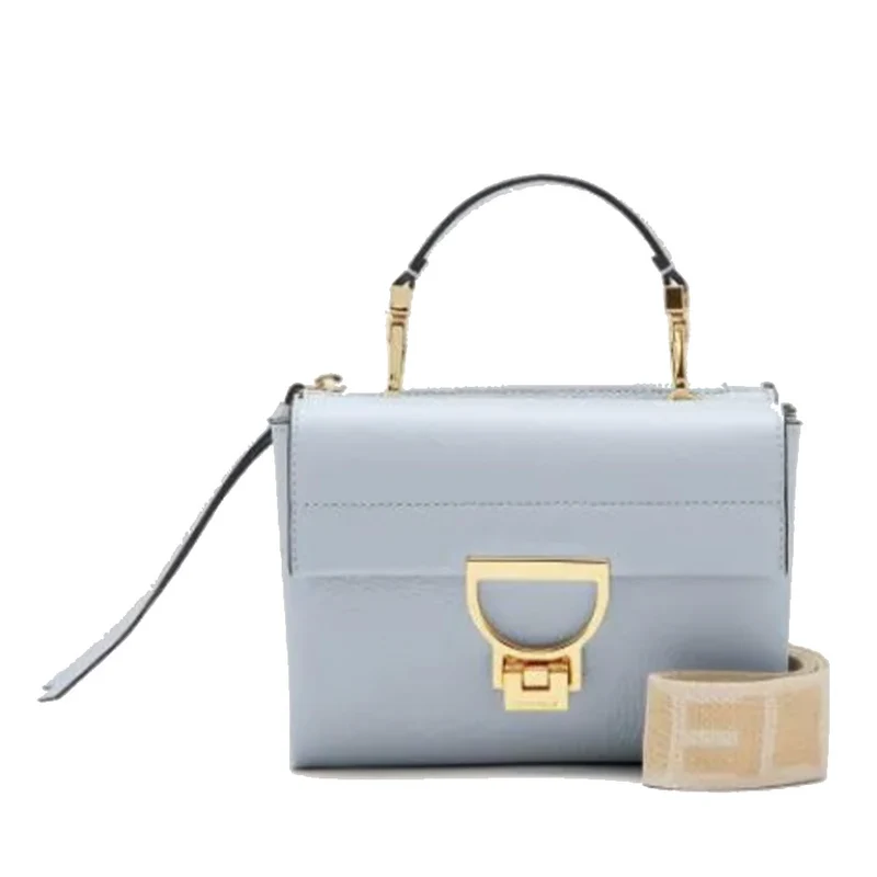 Borsa Donna a Mano COCCINELLE in Pelle Linea Arlettis Signature Small colore Mist Blue