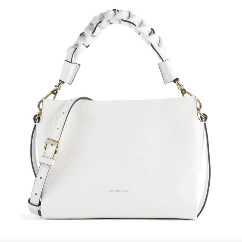 Borsa Donna a Mano COCCINELLE in Pelle Linea Boheme Small colore Brillant White - Celadon Green