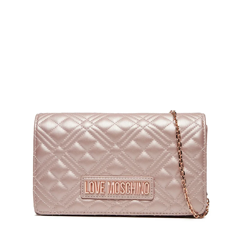 Clutch Donna con Tracolla LOVE MOSCHINO linea Smart Daily Quilted Metallic Powder