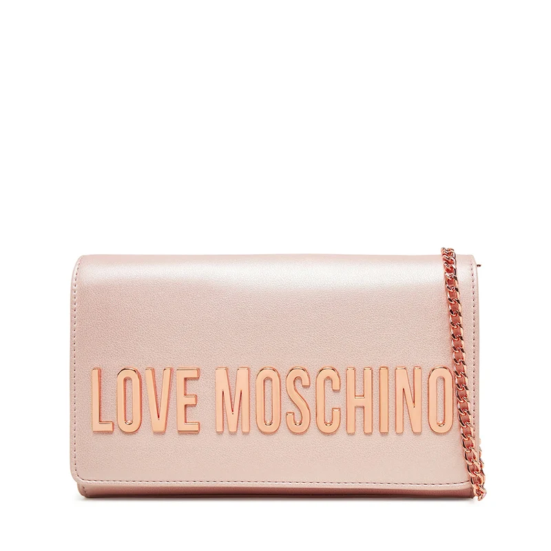 Clutch Donna LOVE MOSCHINO linea Smart Daily Bag Lettering Logo Metallic Powder