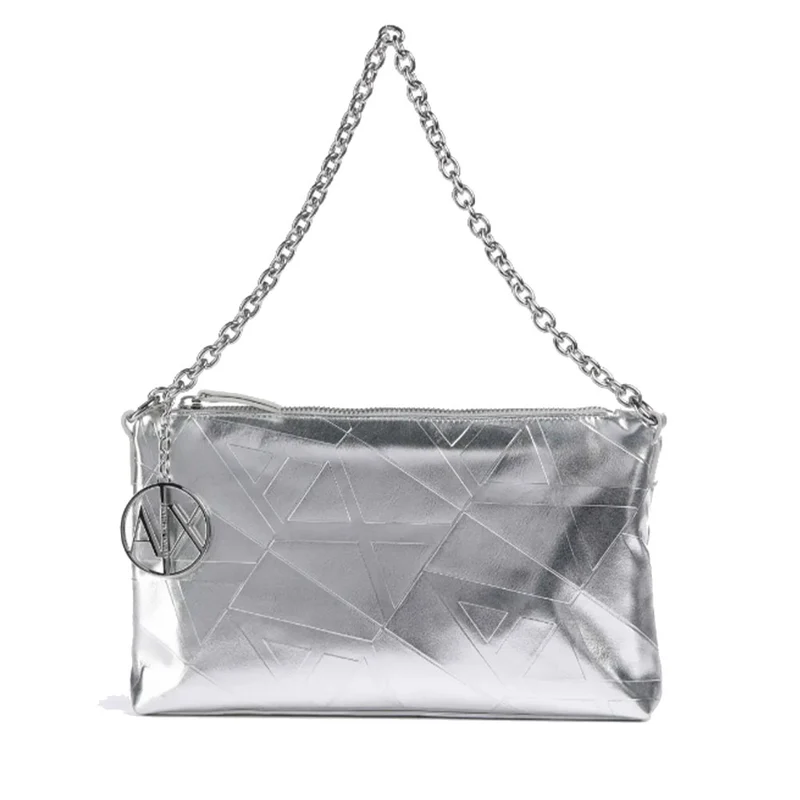 Borsa Donna a Spalla Chiusa con Zip ARMANI EXCHANGE Colore Silver
