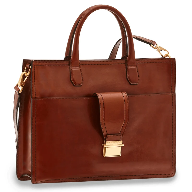 Cartella Uomo Due Manici THE BRIDGE in Pelle Marrone linea Dante Made in Italy