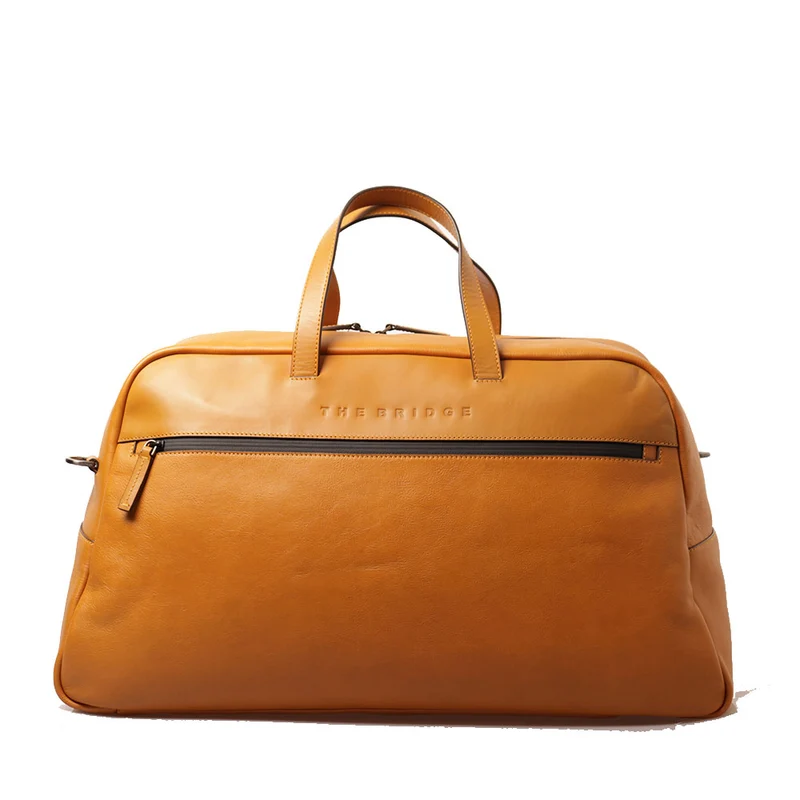 Borsone Uomo Large THE BRIDGE linea Damiano in Pelle Giallo Curry