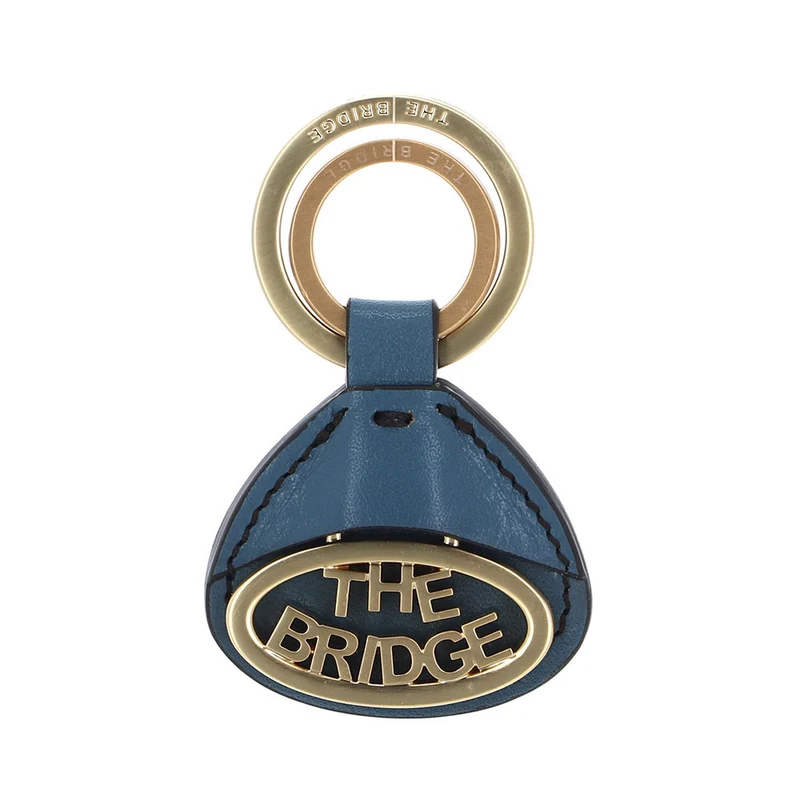 Portachiavi con Logo THE BRIDGE linea Duccio in Pelle color Sky