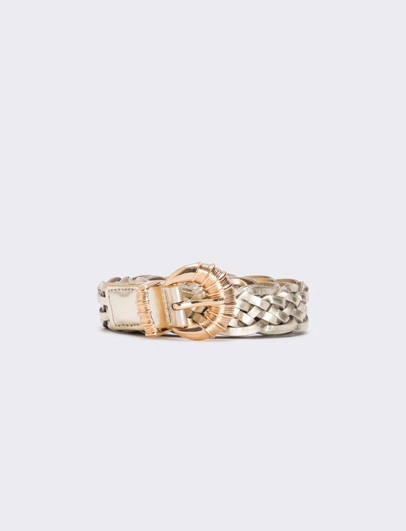 Cintura intrecciata metallizzata - Oro