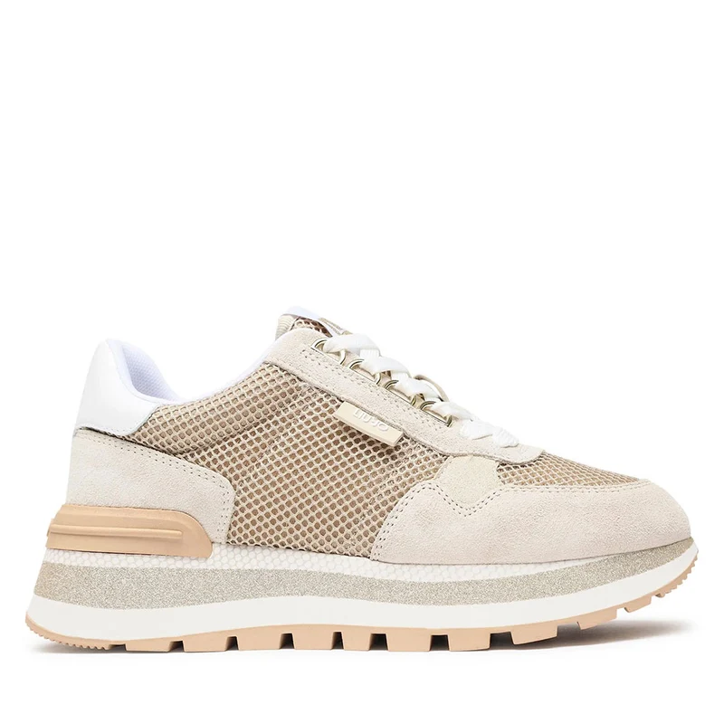 Scarpe Donna LIU JO Amazing 10 Sneakers Platform in Suede e Mesh Sand