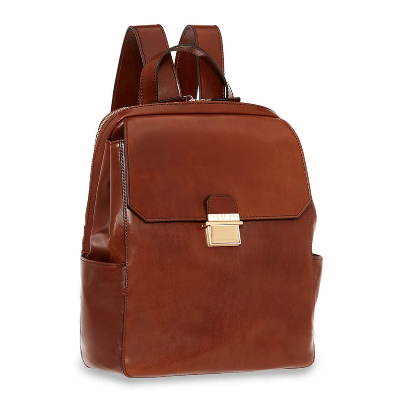 Zaino Uomo con Pattina THE BRIDGE in Pelle Marrone linea Dante