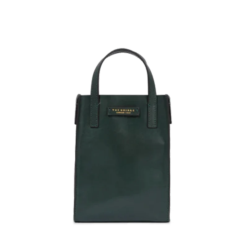 Borsa Donna Small a Mano THE BRIDGE linea Mirra in Pelle Verde Inglese