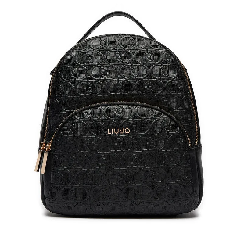 Zaino Donna LIU JO Better con Logo Monogram All Over colore Nero