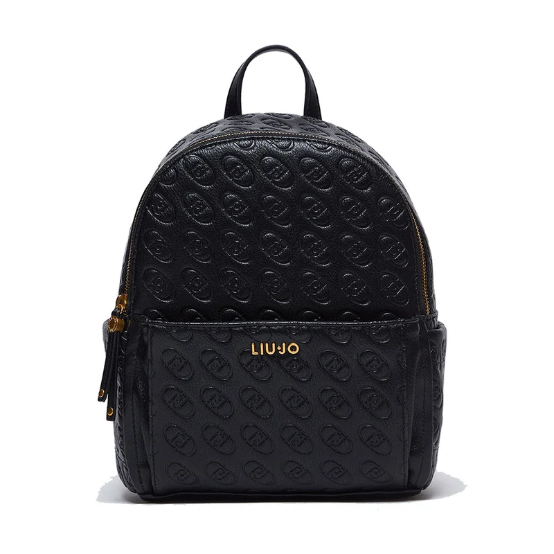 Zaino Donna LIU JO Better con Logo in Rilievo All Over colore Nero