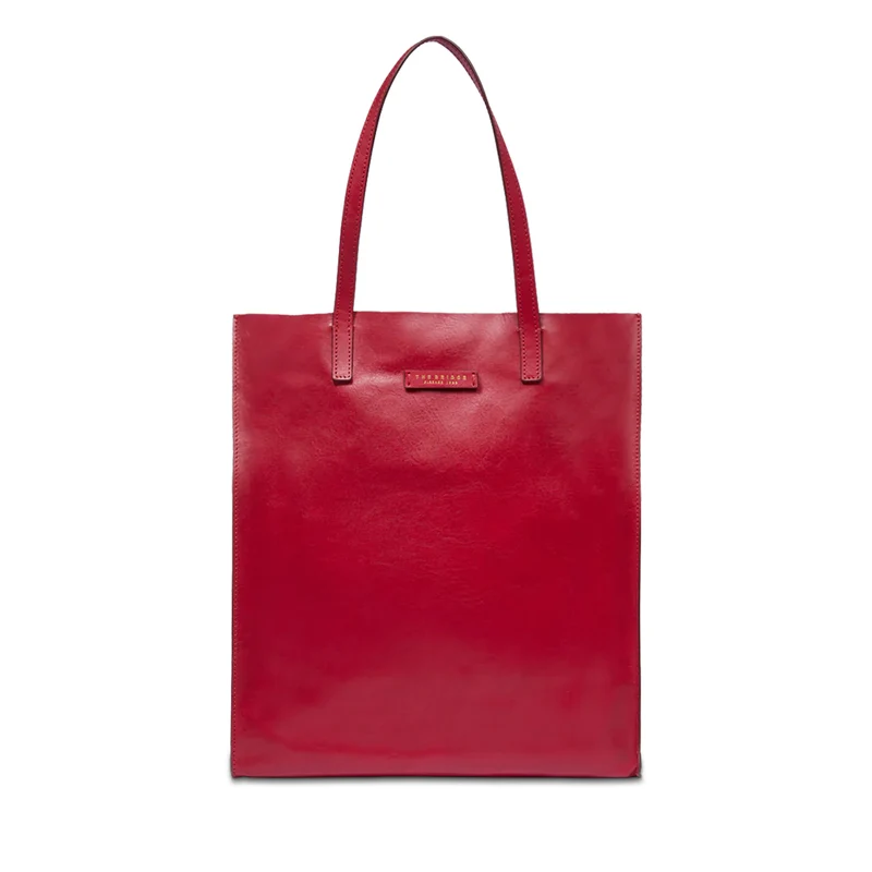 Borsa Donna Shopper Verticale THE BRIDGE linea Mirra in Pelle color Berry