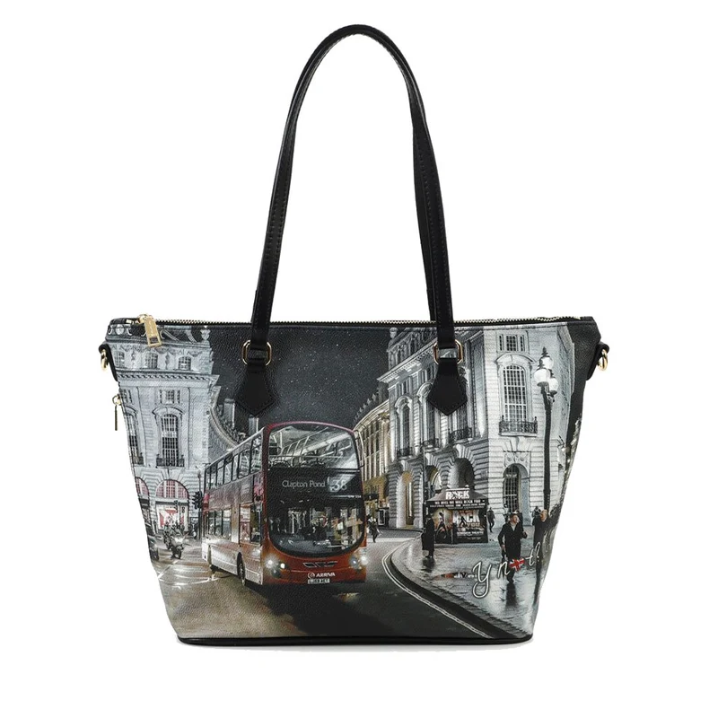 Borsa Donna Y NOT a Spalla YES-396 Stampa London By Night
