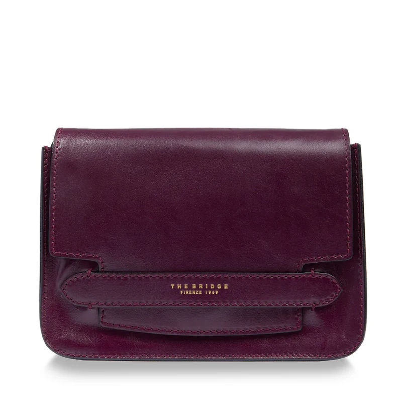Borsa Donna a Tracolla Grande THE BRIDGE linea Lucrezia in Pelle Viola