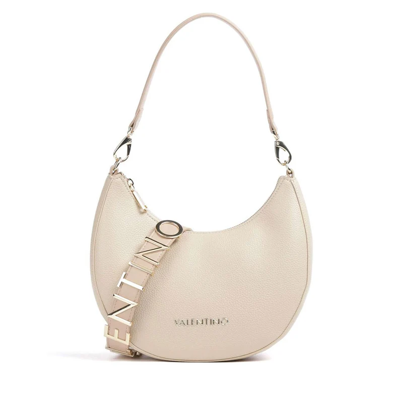 Borsa Donna Hobo a Spalla con Tracolla VALENTINO BAGS linea Alexia Colore Ecru