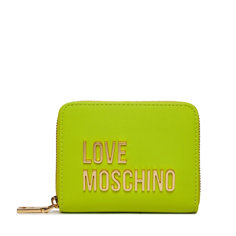 Portafoglio Donna Piccolo Zip Around LOVE MOSCHINO linea Bold Love color Lime
