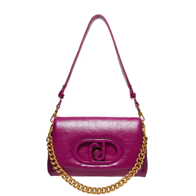 Borsa Donna a Spalla e Tracolla LIU JO linea La Puffy Imbottita Lucida Fucsia