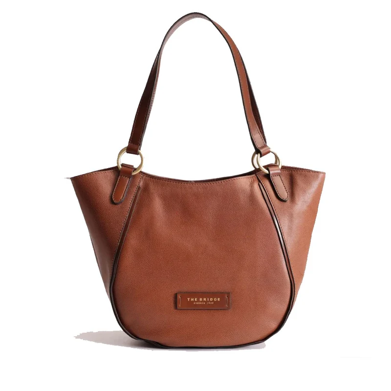 Shopping Bag Donna THE BRIDGE linea Domitilla in Pelle Marrone