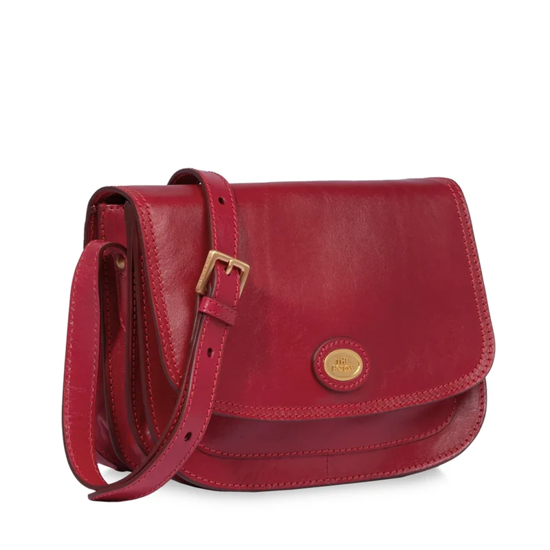 Borsa Donna Piccola a Tracolla The Bridge in Pelle color Berry linea Story