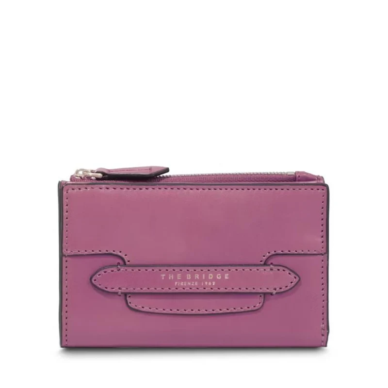 Portafoglio Donna con Bottone THE BRIDGE linea Lucrezia in Pelle Malva