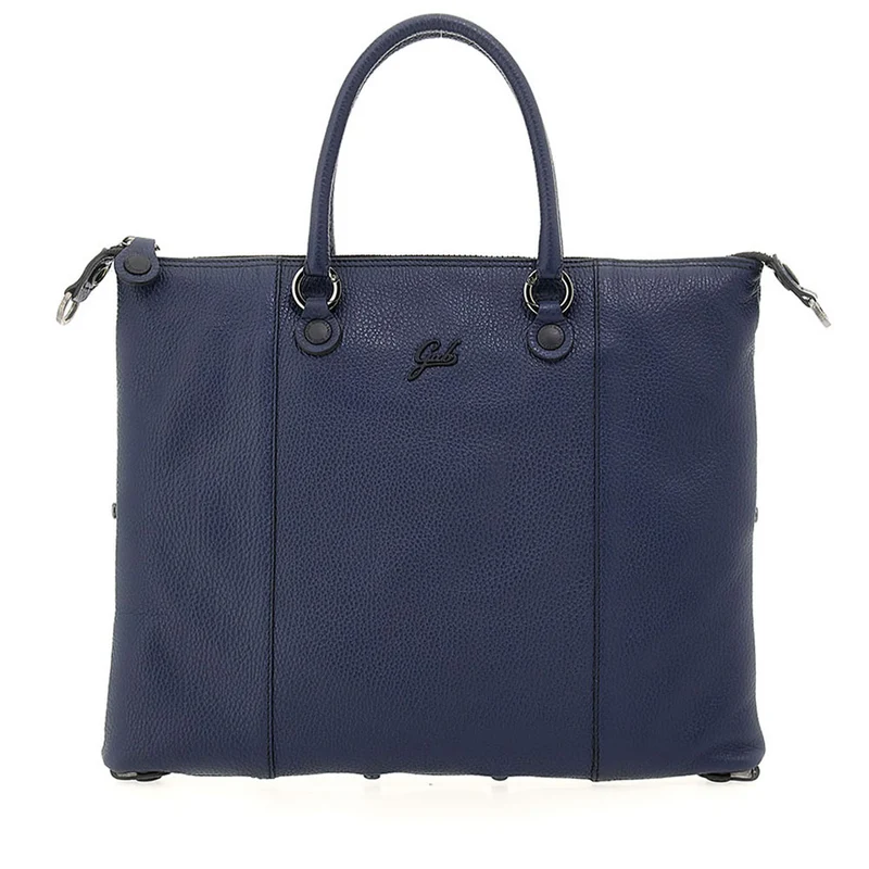 Borsa Donna a Mano con Tracolla GABS G3 PLUS in Pelle Martellata Inchiostro Blu Large