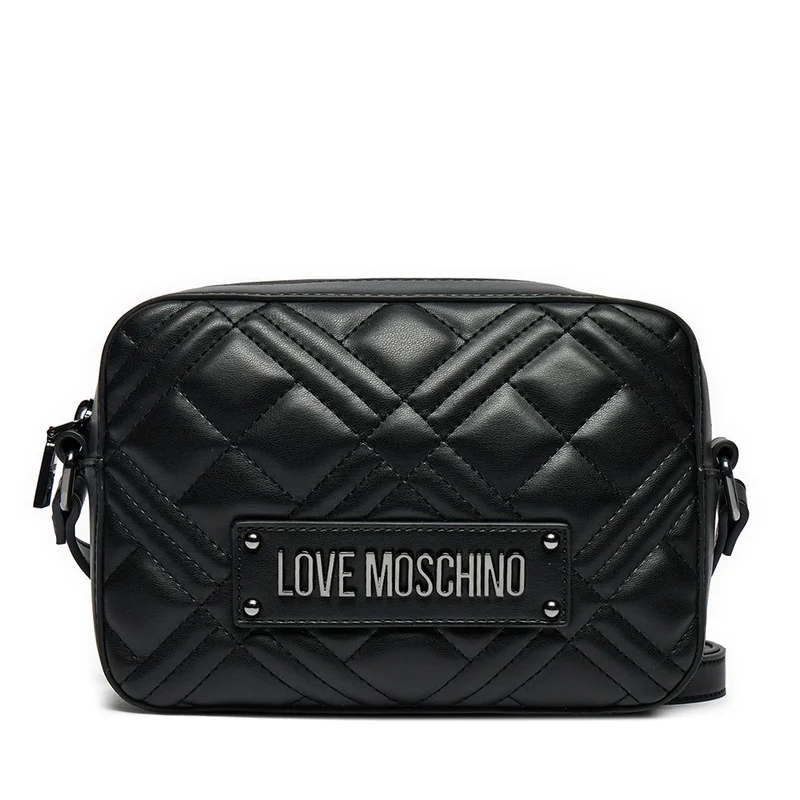 Camera Case Trapuntata LOVE MOSCHINO linea Quilted colore Nero con Logo Canna di Fucile
