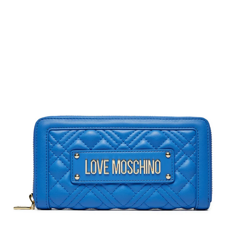 Portafoglio Donna Zip Around Trapuntato LOVE MOSCHINO linea Quilted Blu Zaffiro